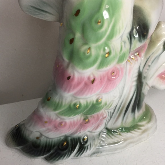 Stunning Vintage Porcelain Asian Peacock Pair Figurine - Picture 5 of 6